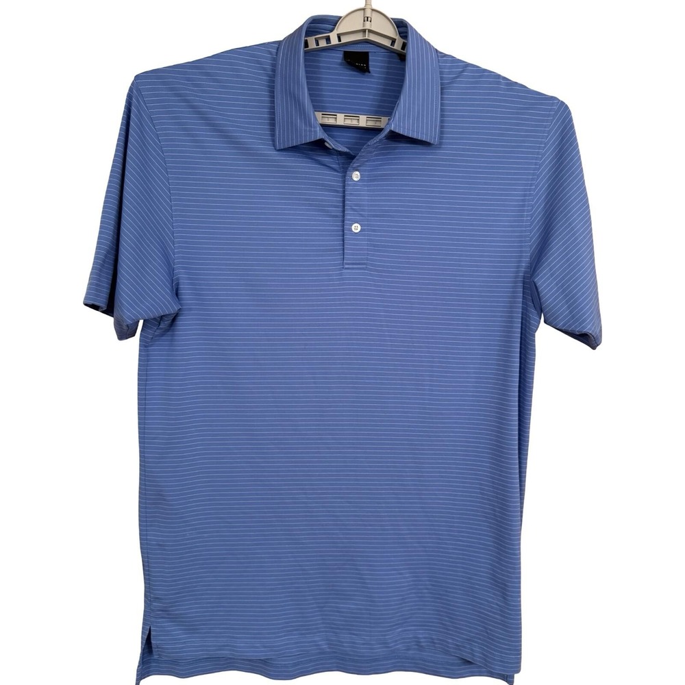 Dunning Golf Polo Shirt Mens XL Blue Striped Shady Valley Country Club Stretch